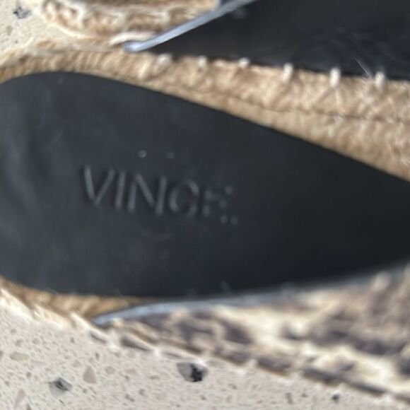 VINCE Castel Size 8 Leather Snake Print Crisscross Flat Espadrille Sandals Slide - Picture 14 of 14